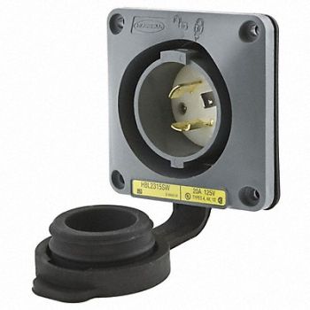 HUBBELL Wtertght Flanged Lcking Inlet Industrial, 4CT67