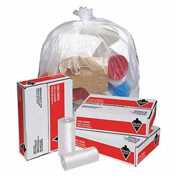 TOUGH GUY Trash Bags 40 to 45 gal Clear PK250, 4KN38