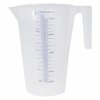 FUNNEL KING Measuring Container Fixed Spout 2 Quart, 4CUP7