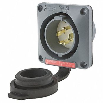 HUBBELL Wtertght Flanged Lcking Inlet Industrial, 4CV08