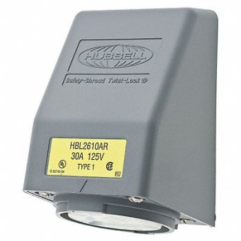 HUBBELL Angle Locking Receptacle Industrial 30, 4CV17