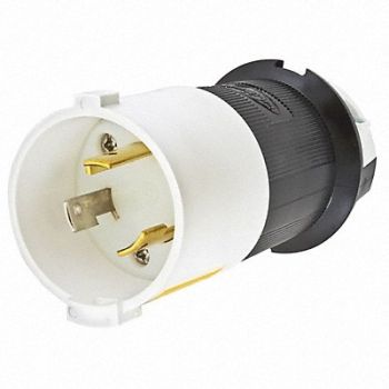 HUBBELL Plug 125VAC 30A L5-30P 2P 3W 1PH, 4CV20
