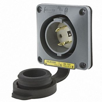 HUBBELL Wtertght Flanged Lcking Inlet Industrial, 4CV23