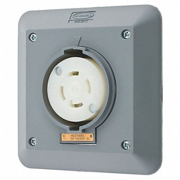 HUBBELL Locking Receptacle Industrial 30 Gray, 4CV34