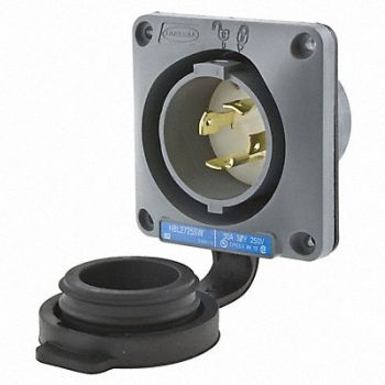 HUBBELL Wtertght Flanged Lcking Inlet Industrial, 4CV47