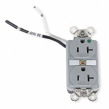 HUBBELL Receptacle Duplex 20A 5-20R 125V Gray, 4CV78