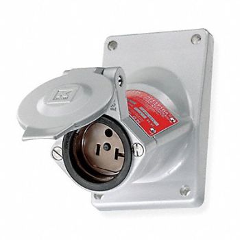 HUBBELL Receptacle Metallic 20 A 2P3W Back 1PK, 4CW32