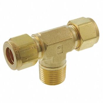PARKER Branch Tee Brass A-LOKxM 1/2In, 4EUD8