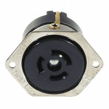 HUBBELL Flanged Locking Receptacle Industrial, 4D017