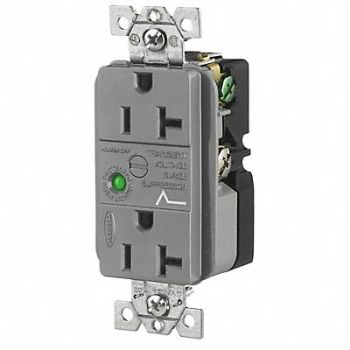HUBBELL Receptacle Duplex 20A 5-20R 125V Gray, 4D055