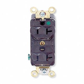 HUBBELL Receptacle Duplex 20A 5-20R 125V Brown, 4D056