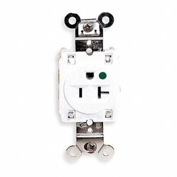 HUBBELL Receptacle Single 20A 5-20R 125V White, 4D065