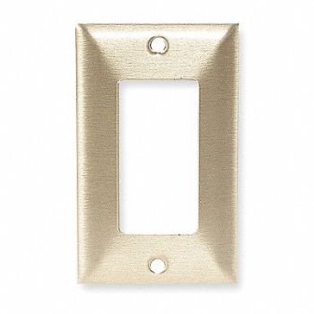 HUBBELL Rocker Wall Plate Stnd Brass 1Gng Brsh, 4D146