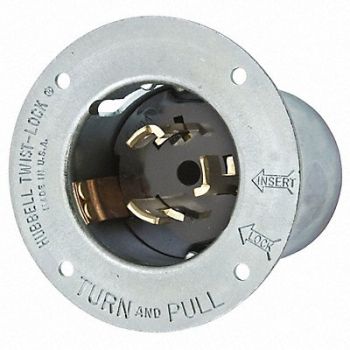 HUBBELL Flanged Locking Inlet Industrial 50, 4D208
