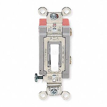 HUBBELL Wall Swtch 2-Pole 120/277V 20A Wht Toggl, 4D279