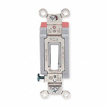 HUBBELL Wall Switch 4-Way 120/277V 20A Wht Toggl, 4D286