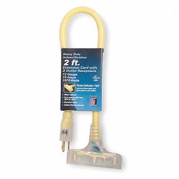 POWER FIRST Ltd Ext Crd 2ft 12Ga 15A STW Yel, 4DB72
