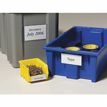 BIN BUDDY Label Holder Clear Smooth Slide-In PK25, 4DE41