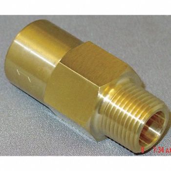 GRAINGER APPROVED Piston Check Valve Brass 3/8 MNPTxFNPT, 4DHW4