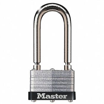 MASTER LOCK Keyed Padlock 13/16 in Rectangle Silver, 4DJR4