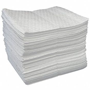 OIL-DRI Absorb Pad Oil-Based Liquids White PK100, 4DKU6