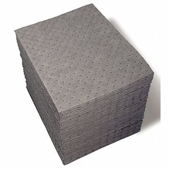 BRADY SPC ABSORBENTS Absorbent Pad Universal Gray PK100, 4DNC4
