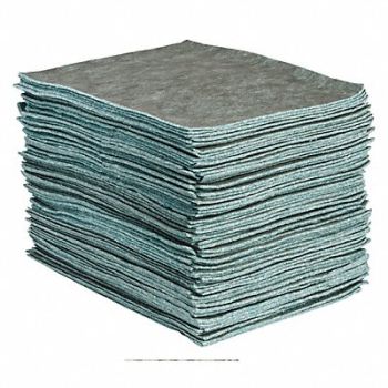 BRADY SPC ABSORBENTS Absorbent Pad Universal Gray PK100, 4DND1
