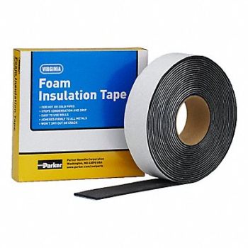 PARKER VIRGINIA Foam Tape 2 in x 10 yd Black, 4E309