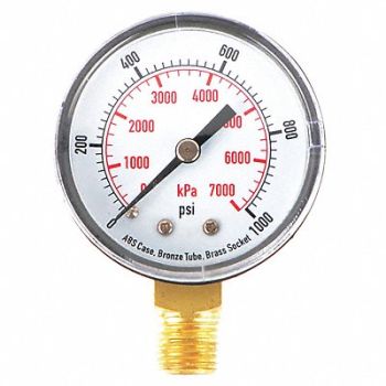 GRAINGER APPROVED Pressure Gauge Test 2 In, 4EFA5
