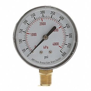 GRAINGER APPROVED Pressure Gauge Test 2-1/2 In, 4EFC3