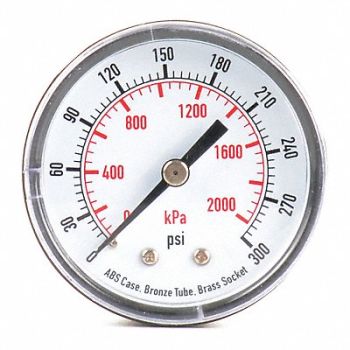 GRAINGER APPROVED Pressure Gauge Test 2 In, 4EFD9