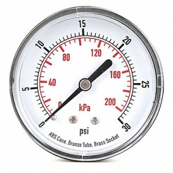 GRAINGER APPROVED Pressure Gauge Test 2-1/2 In, 4EFE3