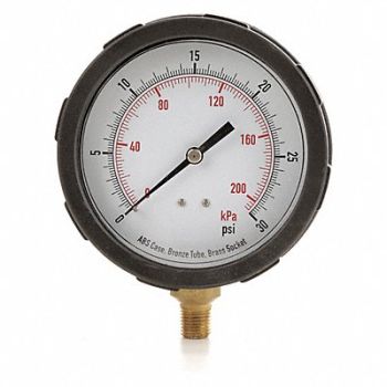 GRAINGER APPROVED D1382 Pressure Gauge Test 4 In, 4EFF3