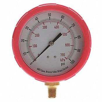 GRAINGER APPROVED D1382 Pressure Gauge Test 4 In, 4EFJ2