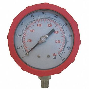 GRAINGER APPROVED D1382 Pressure Gauge Test 4 In, 4EFJ4