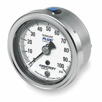 ASHCROFT D0994 Pressure Gauge 0 to 100 psi 2-1/2In, 4EFV5