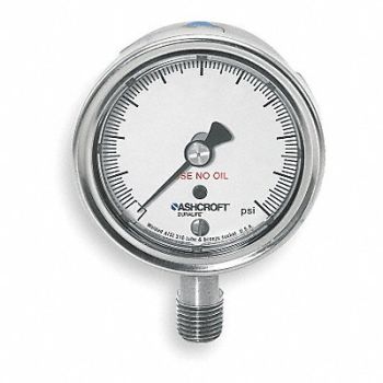 ASHCROFT D0992 Pressure Gauge 0 to 60 psi 2-1/2In 1/4In, 4EFU1