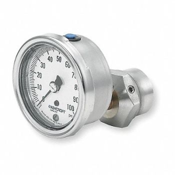 ASHCROFT D0989 Pressure Gauge 0 to 100 psi 2-1/2In, 4EFW9