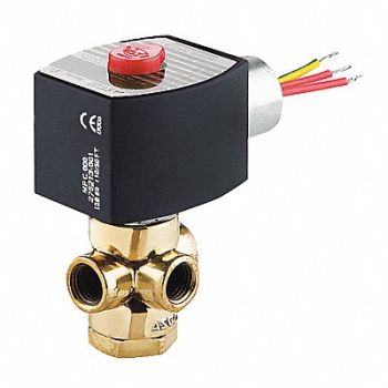 REDHAT Solenoid Valve with ManualOperator Brass, 44U293