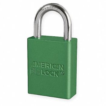 AMERICAN LOCK D1917 Lockout Padlock KA Green 1-7/8 H, 4ENC6