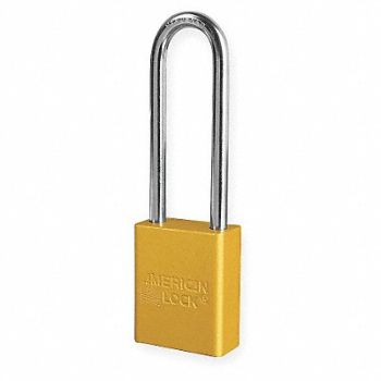 AMERICAN LOCK E0163 Lockout Padlock KD Yellow 1-7/8 H, 4END7