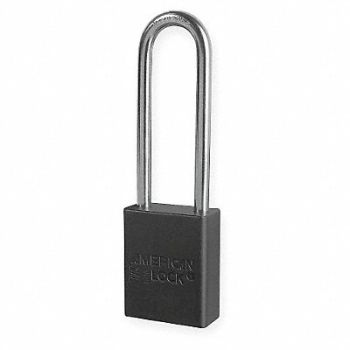 AMERICAN LOCK E0163 Lockout Padlock KD Black 1-7/8 H, 4END9