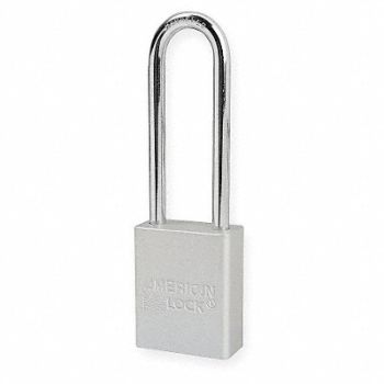 AMERICAN LOCK D8965 Lockout Padlock KA Silver 1-7/8 H, 4ENF1