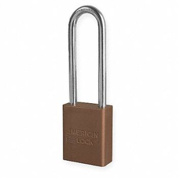 AMERICAN LOCK D8965 Lockout Padlock KA Brown 1-7/8 H, 4ENF2