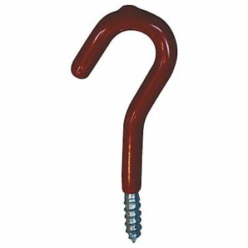 GRAINGER APPROVED Single Point Hook Red Vinyl 2 1/2 PK10, 4ERW8