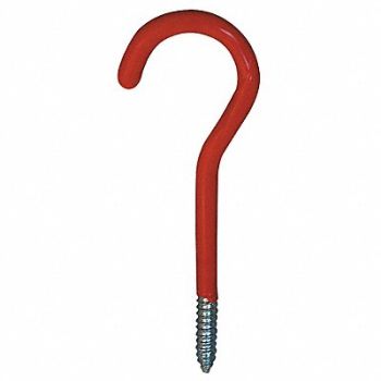 GRAINGER APPROVED Single Point Hook Red Vinyl 3 1/4 PK10, 4ERW9