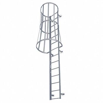 COTTERMAN Fixed Ladder w/Safety Cage 20 ft 3in H, 4EU37