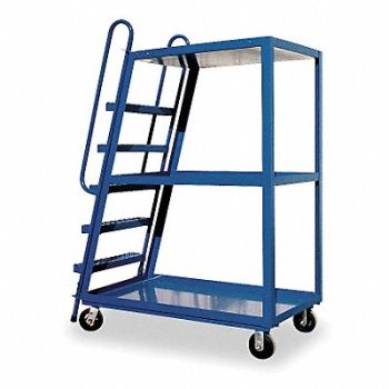 GRAINGER APPROVED Stock Picking Ladder Cart 63-1/2 in H, 4EY10