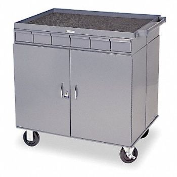 DURHAM MFG 2 Sided Mobile Cabinet Bench 34 W 24 D, 4EY11