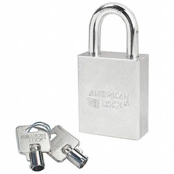 AMERICAN LOCK Keyed Padlock 3/4 in Rectangle Silver, 4EZK3